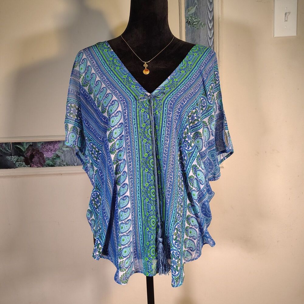 VTG Boho Cold Shoulder Hippie Gypsy Top/T491